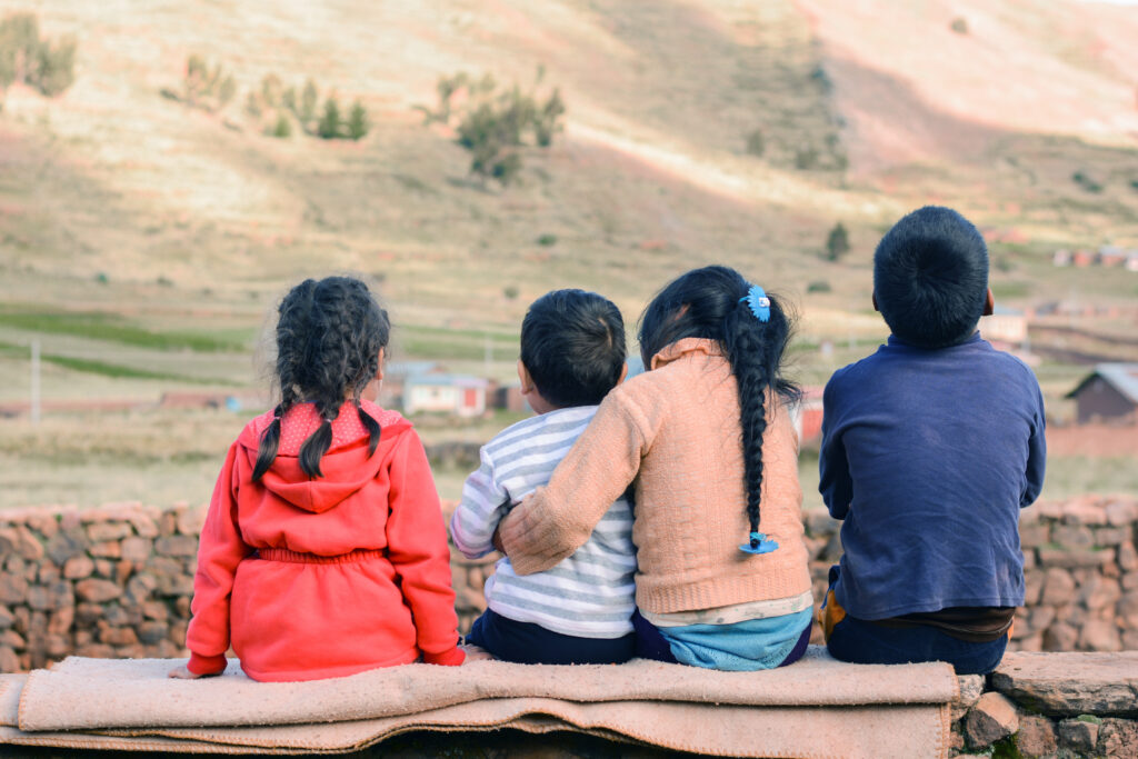 Four Native children
