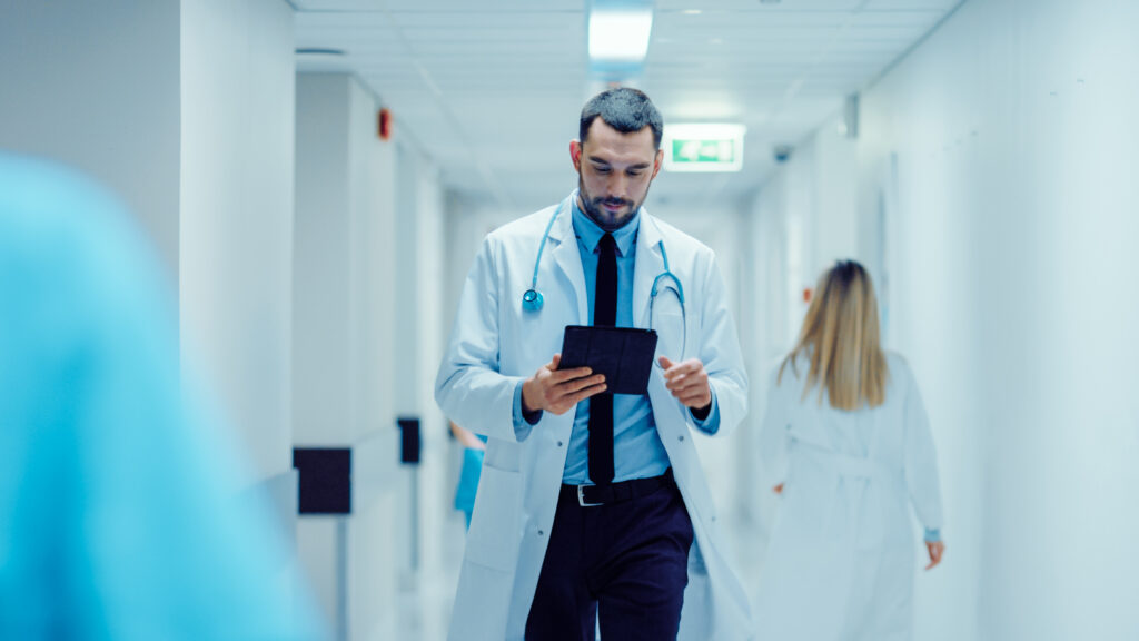 male physician in hall